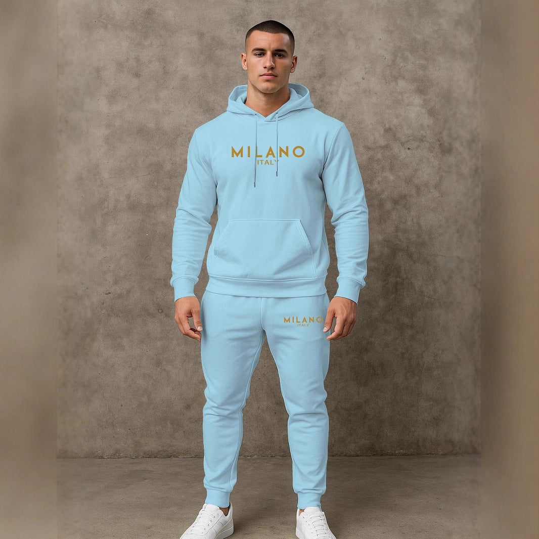 Herren Hoodie und Jogginghose Set mit stylishem Milano Print Berlin Style