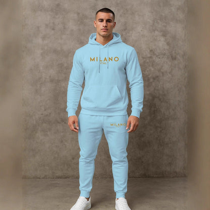 Herren Hoodie und Jogginghose Set mit stylishem Milano Print Berlin Style