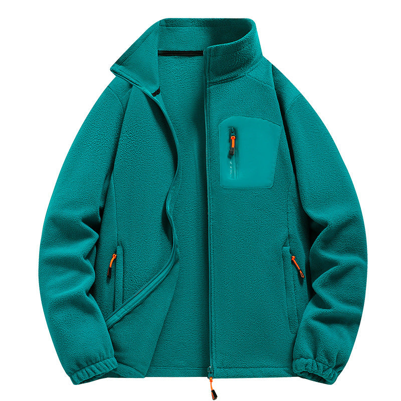 Herren Fleecejacke Warm Reißverschluss Taschen Modern