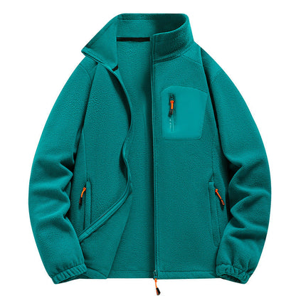 Herren Fleecejacke Warm Reißverschluss Taschen Modern