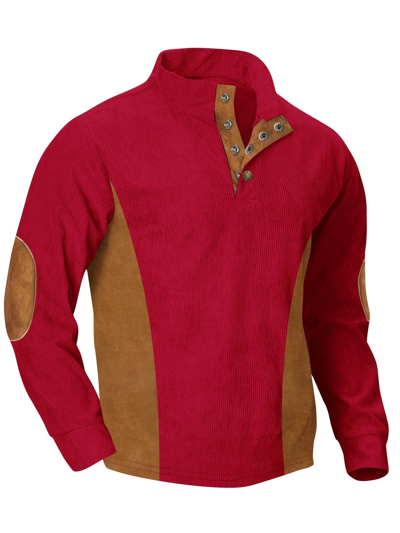 Herren Pullover Modern mit Stehkragen und Druckknöpfen