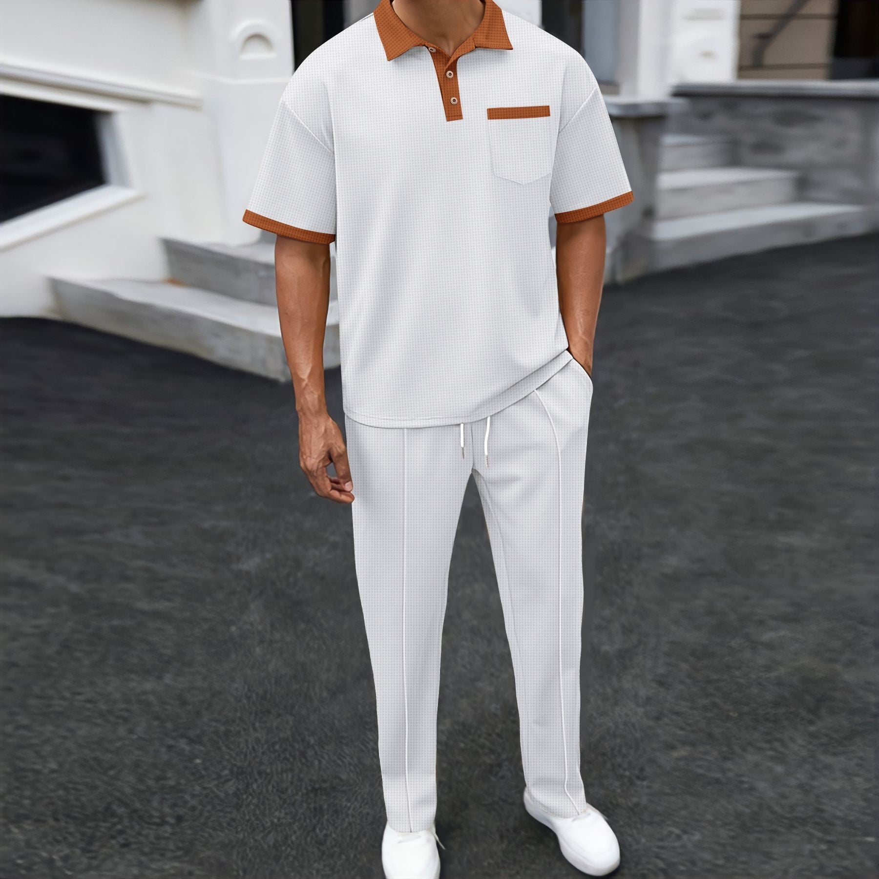 Herren Poloshirt Sportlich mit lockerer Fit Hose - BerlinGlamour