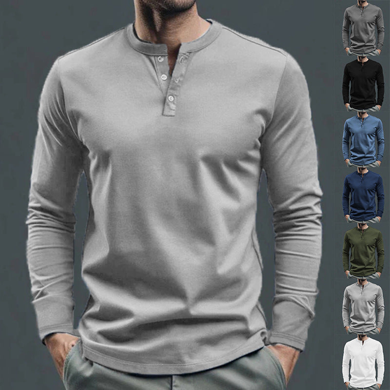 Herren Langarmhemd Baumwolle Bequem Knopfleiste Modern