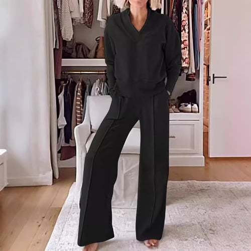 Damen Freizeit-Set Großzügig V-Ausschnitt Trendy