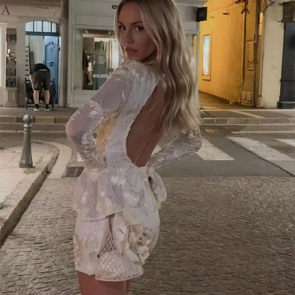 Damen Oberteil Elegantes Chiffon Blumenmuster Langärmlig
