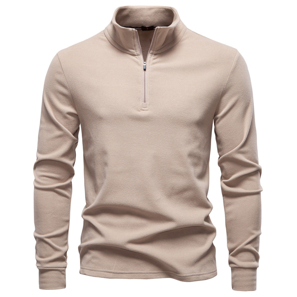 Herren Sweatshirt Funktionstextil Hochkragen Kurzreißverschluss Sportlich
