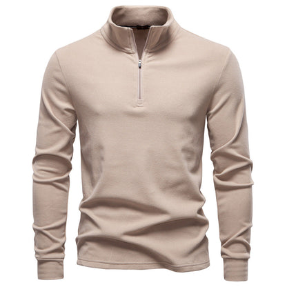 Herren Sweatshirt Funktionstextil Hochkragen Kurzreißverschluss Sportlich