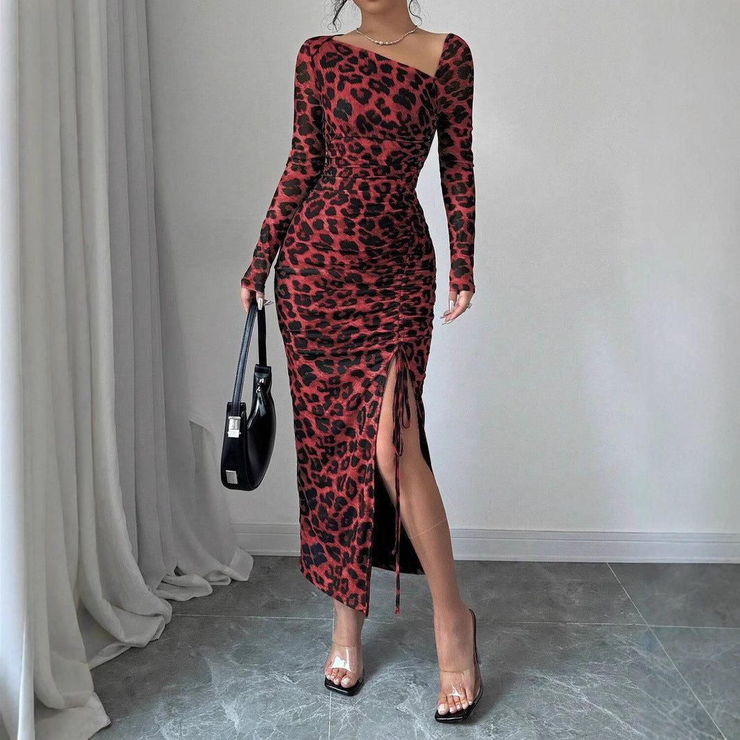 Langes Maxikleid Asymmetrischer Ausschnitt Elegent