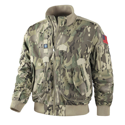 Herren Bomberjacke Modern mit Viel Taschen Schwarz - BerlinGlamour