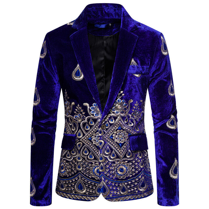 Maßgeschneiderter Samt Blazer Herren Elegant Schwarzer Anzug