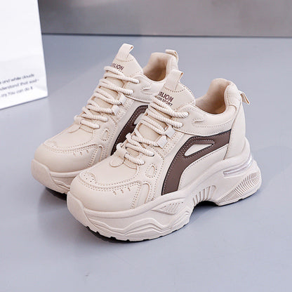 Damen Sneaker Sportlich Chunky Bequem Schwarz