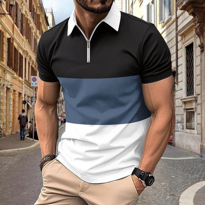 Herren Kurzarmshirt Farbblock Design Modern Berlin