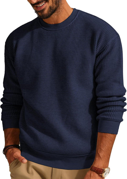 Herren Sweatshirt Rundhals Modern Strukturiert