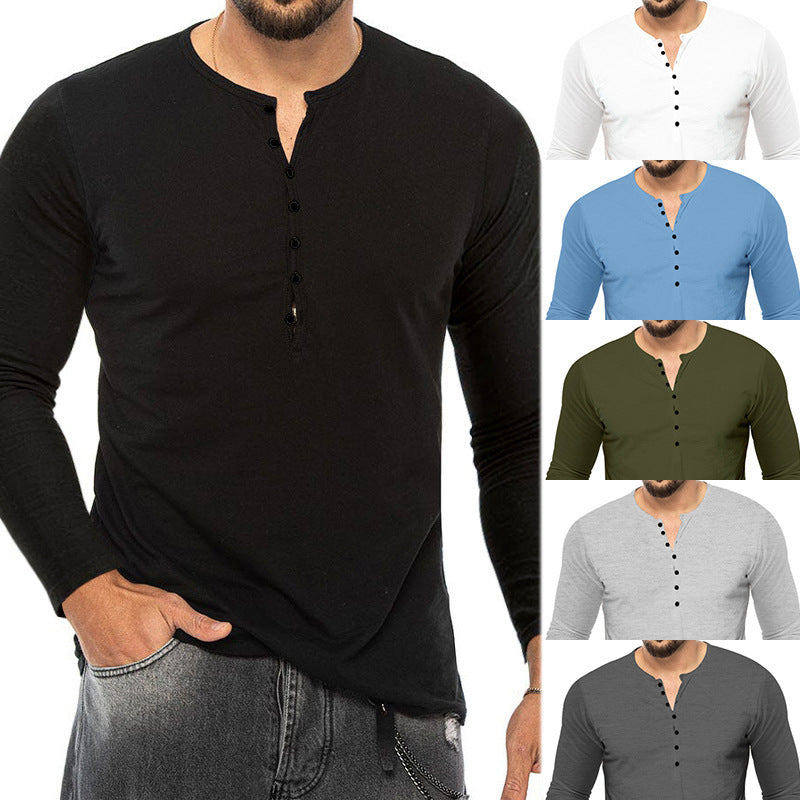 Herren Longsleeve Hemd Soft Material Knopfleiste Modern - BerlinGlamour