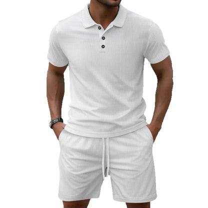 Herren Poloshirt Kurzarm Shorts Set Sommer Modisch