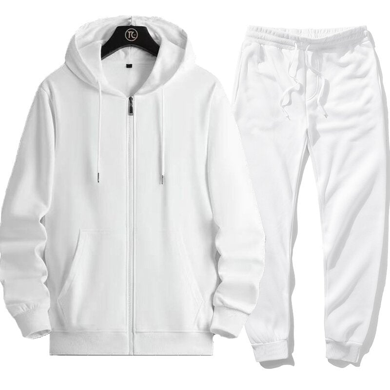 Herren Sportanzug Hoodie Joggingset Grau Modern