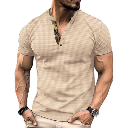 Herren Kurzarmshirt Modern mit Stehkragen Berlin Style