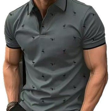 Herren Poloshirt Stilvoll Hochwertig Mustered