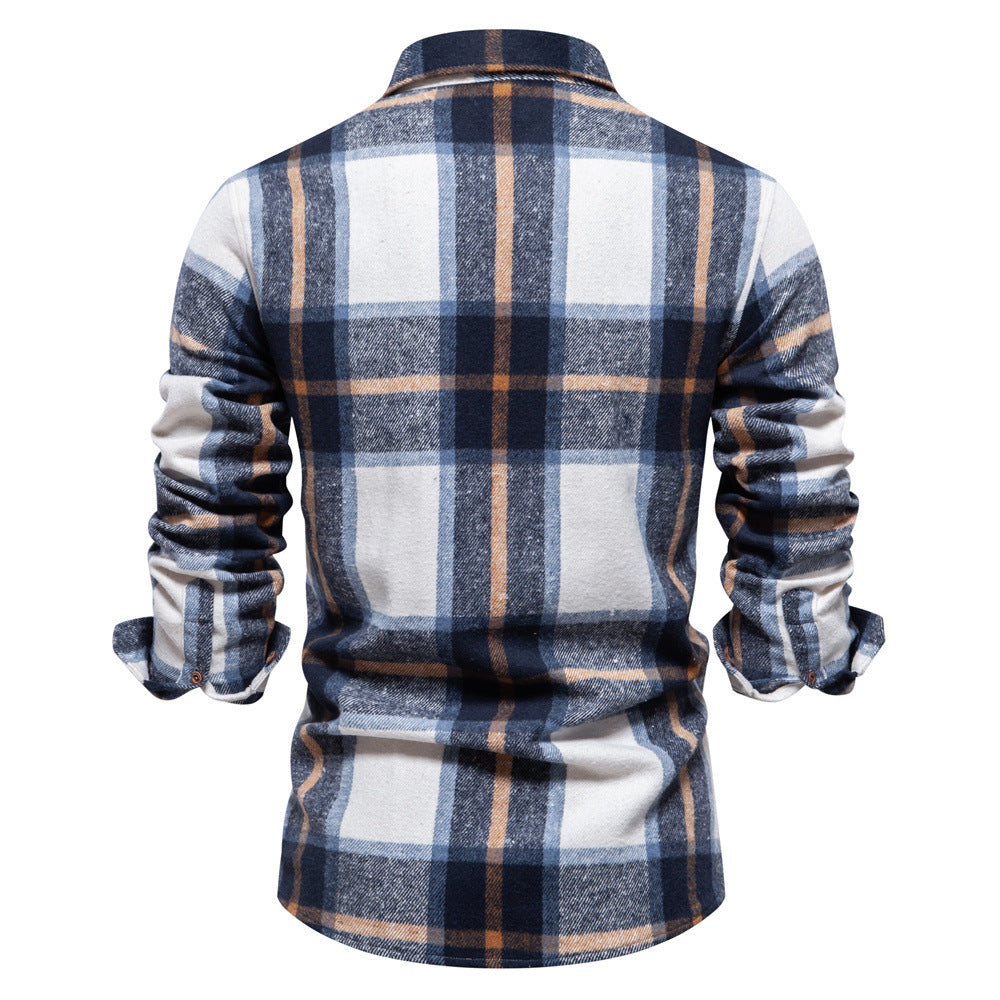 Herren Flanellhemd Kariert Mit Brusttaschen Wintersport