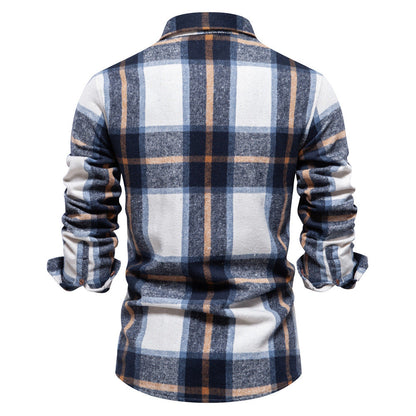 Herren Flanellhemd Kariert Mit Brusttaschen Wintersport