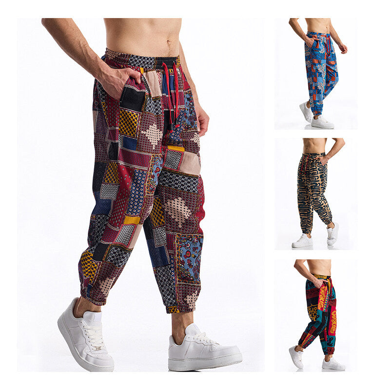 Herren Jogginghose Modern Patchwork Design Sportlich