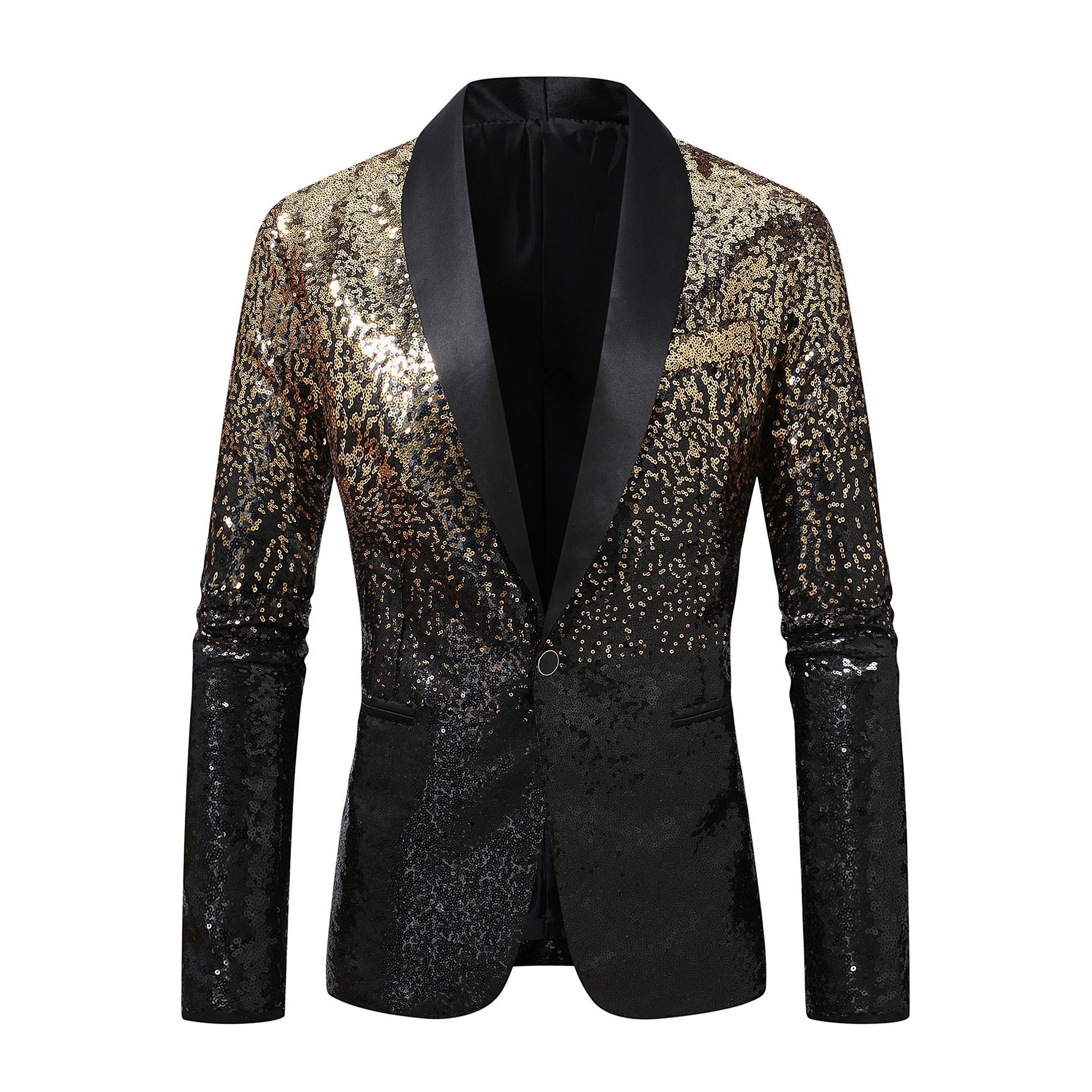 Eleganter Blazer Herren Pailletten Schwarz Modern - BerlinGlamour