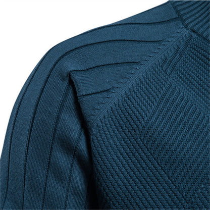 Herren Strickjacke Stehkragen Modern Schmal