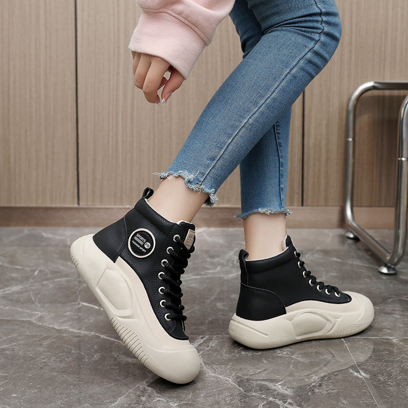 Damen Sneaker High-Top Sportlich Mit Strapazierfähiger Sohle