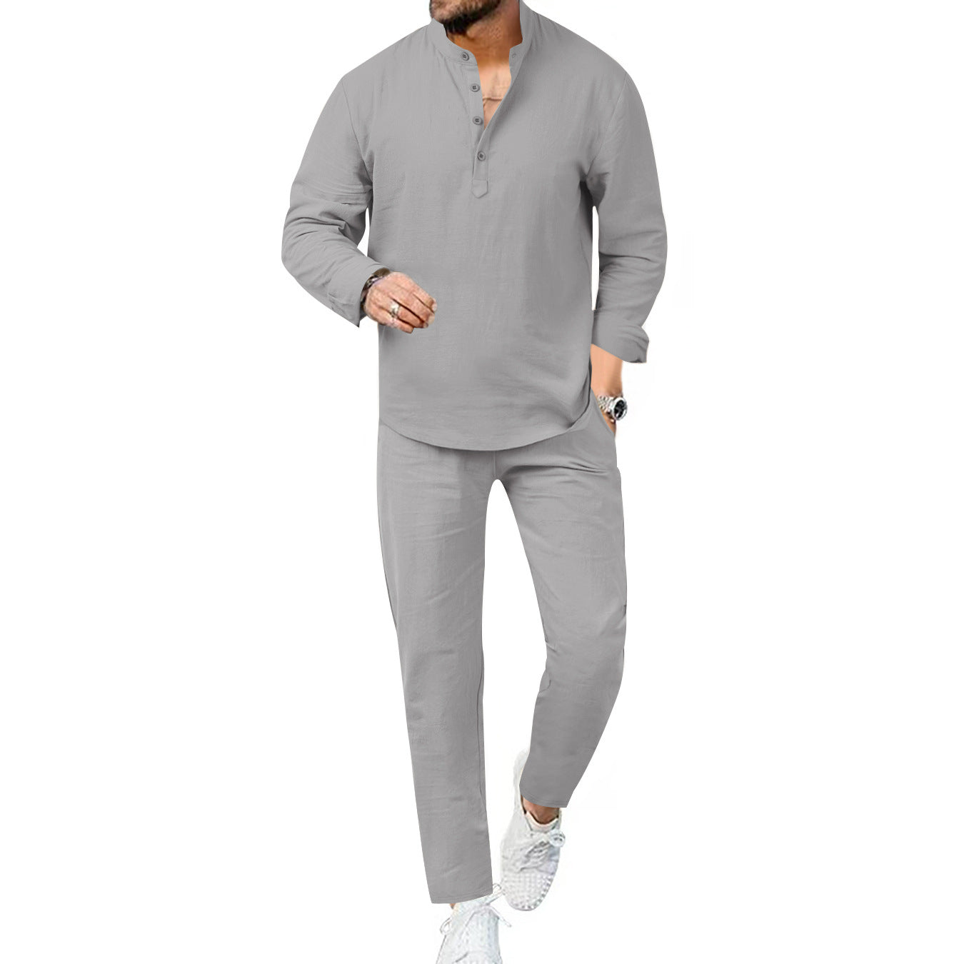 Herren Freizeitanzug Modern atmungsaktiv Knopfleisten Design