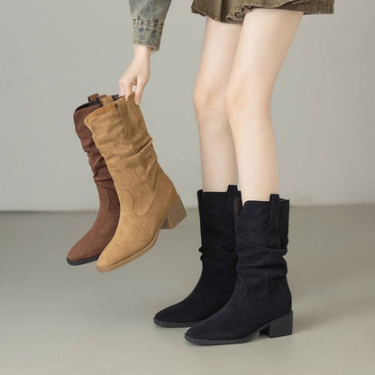 Damen Stiefeletten Lässig Rauleder Braun Schnürsenkel