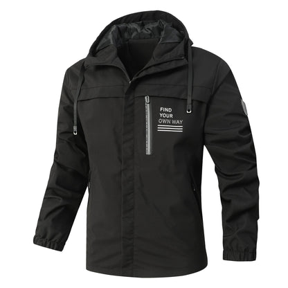 Herrenjacke Leicht Verstellbares Kapuzenjacket Outdoor - BerlinGlamour