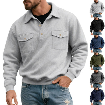 Herren Poloshirt Modern mit Brusttasche und Knöpfen - BerlinGlamour