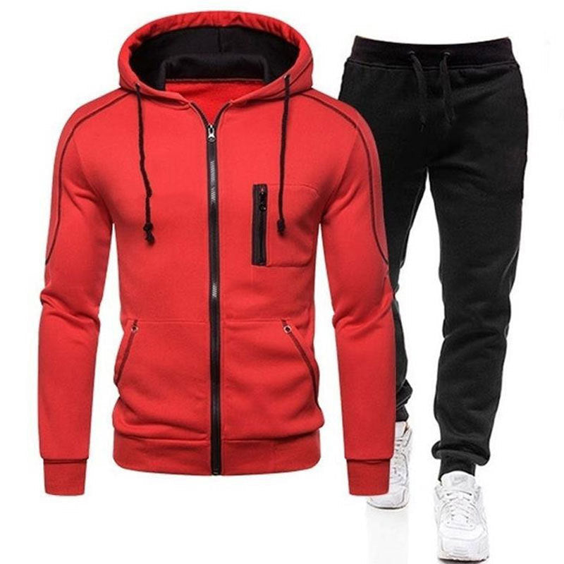 Herren Sport-Outfit Kombi Reißverschluss Taschen Modern