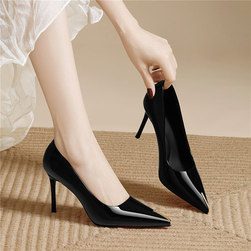 Damen High Heels Spitze Glänzend Elegant Schuhe - BerlinGlamour