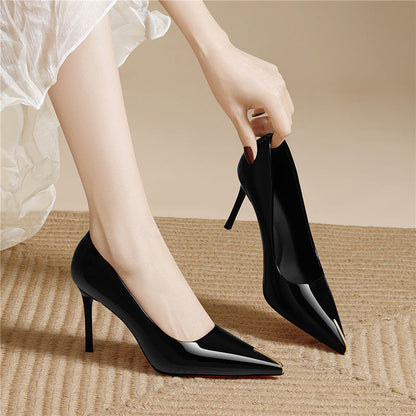 Damen High Heels Spitze Glänzend Elegant Schuhe - BerlinGlamour
