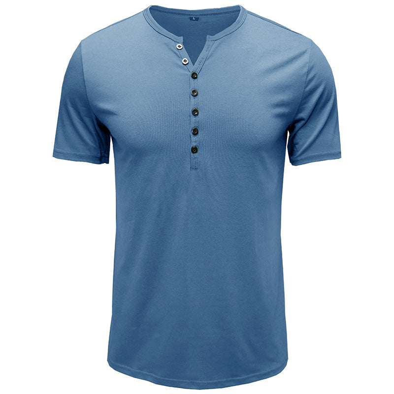 Herren Henley T-Shirt Kurzarm Modern Sportlich