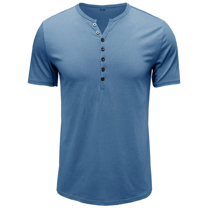 Herren Henley T-Shirt Kurzarm Modern Sportlich