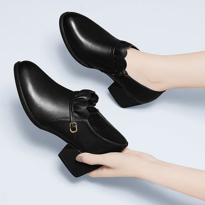 Damen Stiefeletten Elegante Absatz Schuhe Mit Zierschnalle - BerlinGlamour