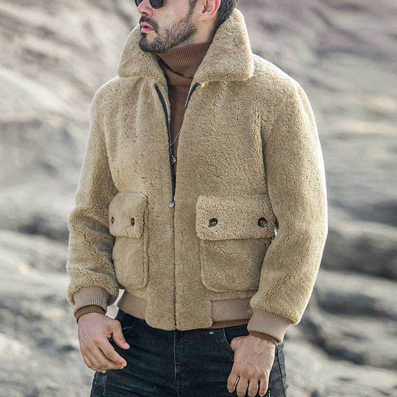 Herren Teddyjacke Kuschelig Mit Taschen Winter - BerlinGlamour