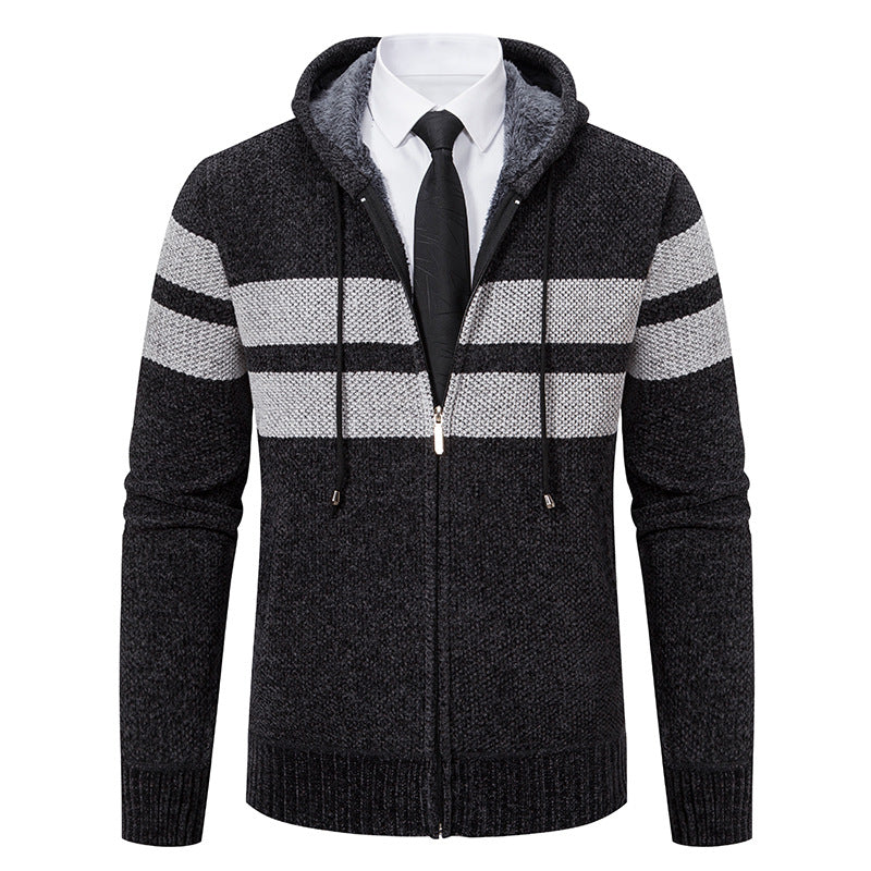 Herren Kapuzenpullover Modern Fleece Innenführung Reißverschluss