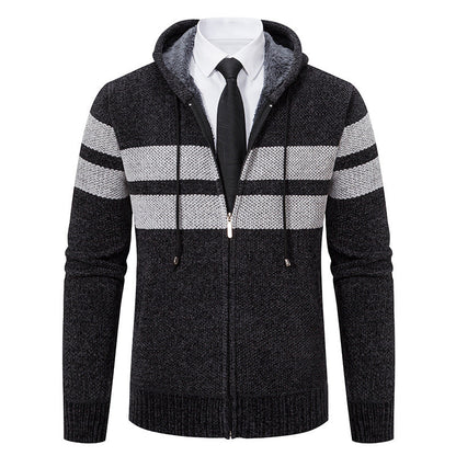 Herren Kapuzenpullover Modern Fleece Innenführung Reißverschluss