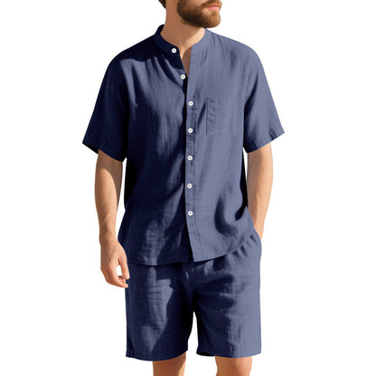 Herren Sommer Outfit kurzärmliges Hemd elastische Shorts