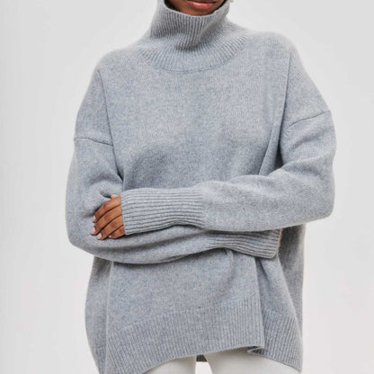 Damen Rollkragenpullover Oversized Modern Großmaschen