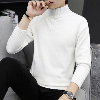 Herren Strickpullover Hochkragen Rippstrick Modern