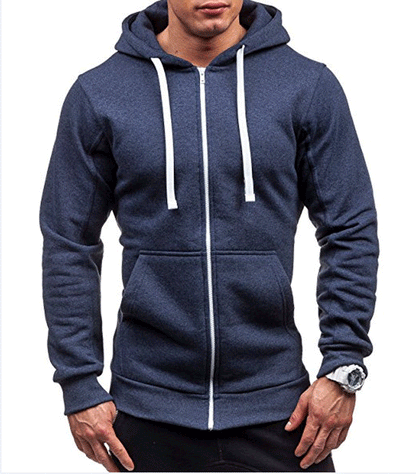Herren Hoodie mit Taschen und verstellbarem Bund Sportlich Modern - BerlinGlamour