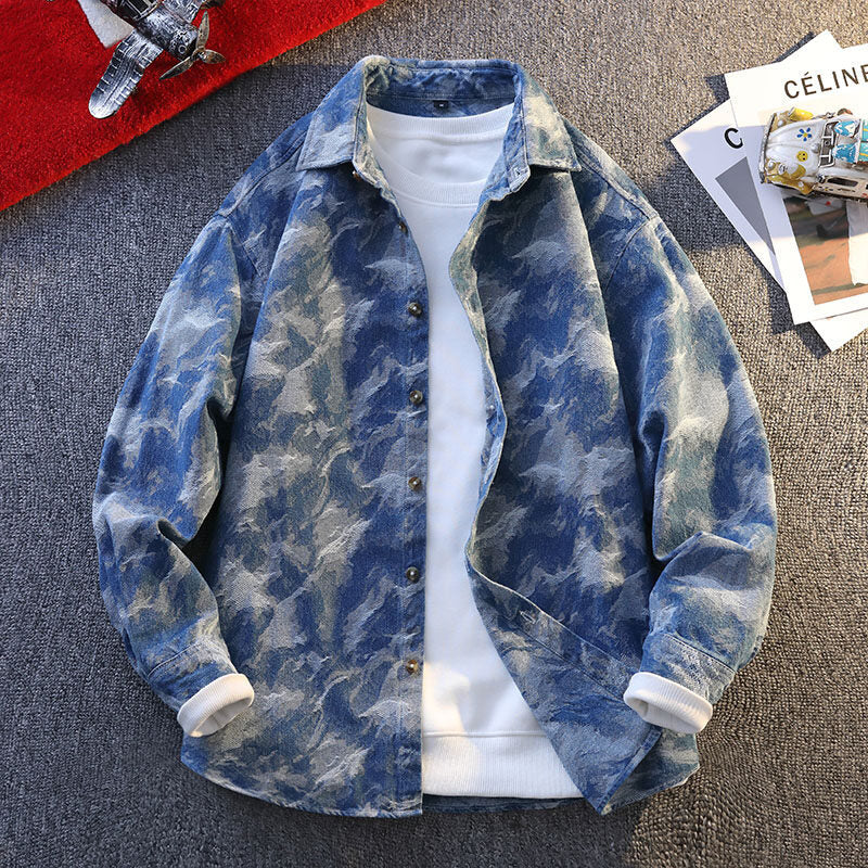 Herren Denim-Jacke Camouflage Modern Lässig - BerlinGlamour