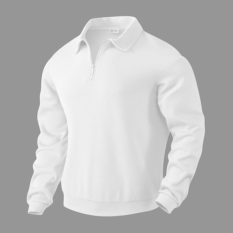 Herren Fleece Pullover Sportlich Modern Stehkragen Reißverschluss