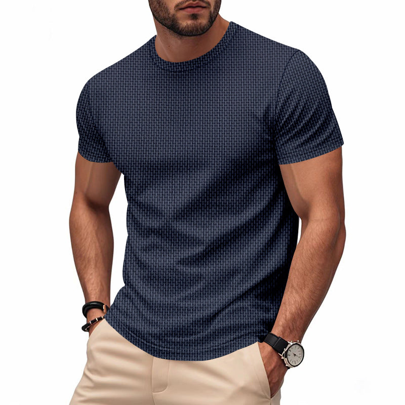Herren T-Shirt Kurzarm Atmungsaktiv mit Struktur-Design