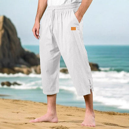 Herren Strandhose Leicht Mit Seitenschlitzen Sommerhose - BerlinGlamour