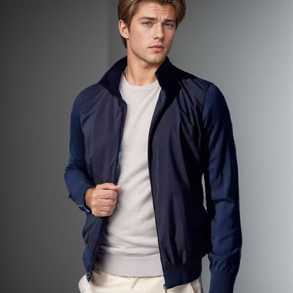 Herren Sommerjacke Lässig Minimales Design Reißverschluss Taschen